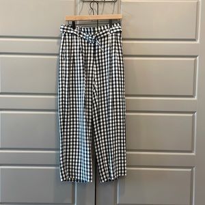 J. Crew black and white gingham pants, high-waisted, ankle length, size 2P